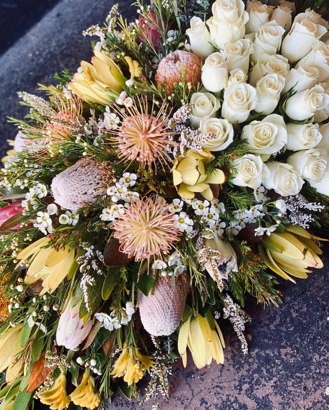 Sympathy Sheaf Natives & Roses