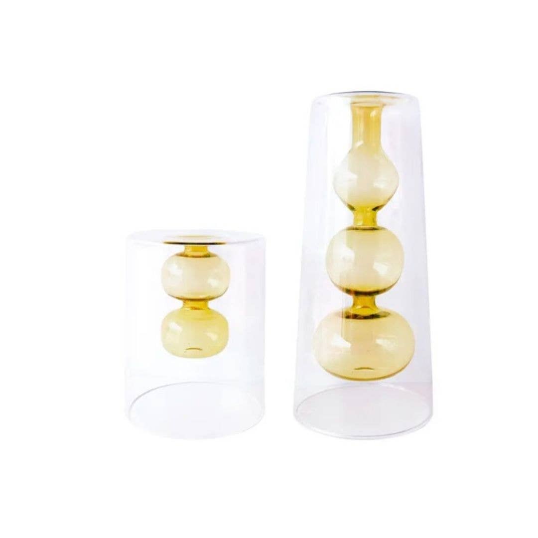 Stephanie Bud Vases - Amber: Tall - 17 cm Tall x 8 cm Dia