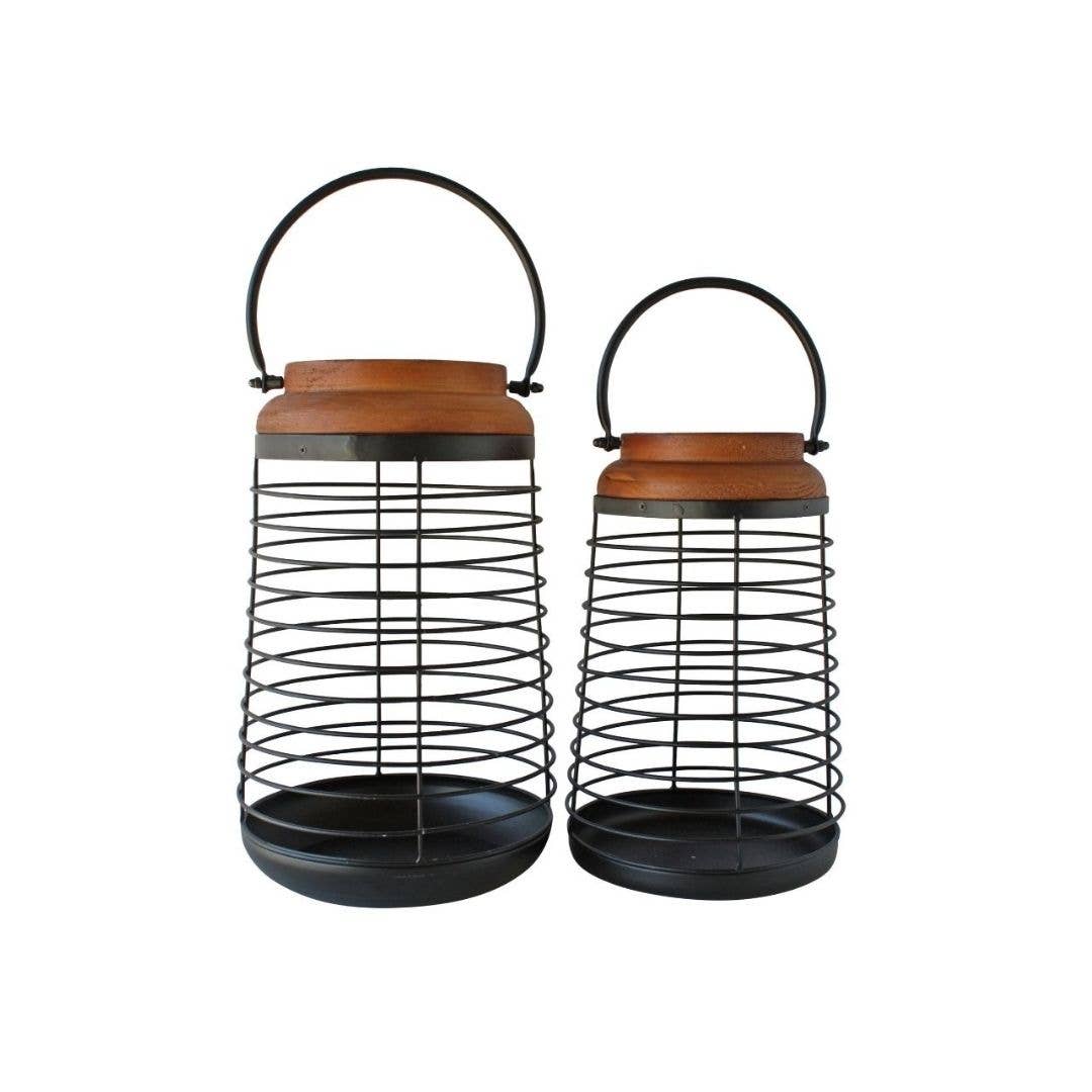 Tiegan Metal Lanterns: L - 33 cm Tall x 20 cm Dia