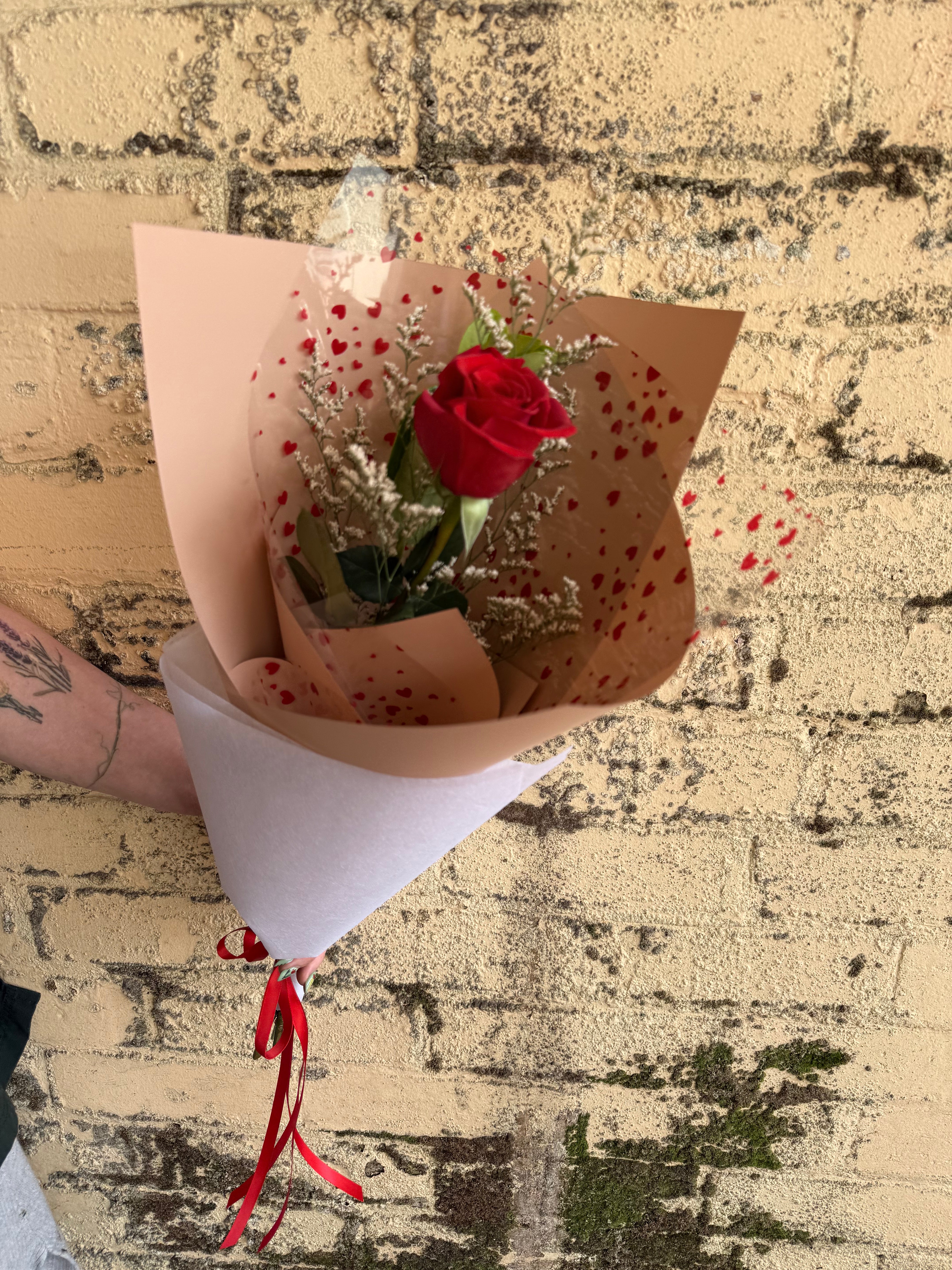 Single, Two or Three Long Stem Premium Roses