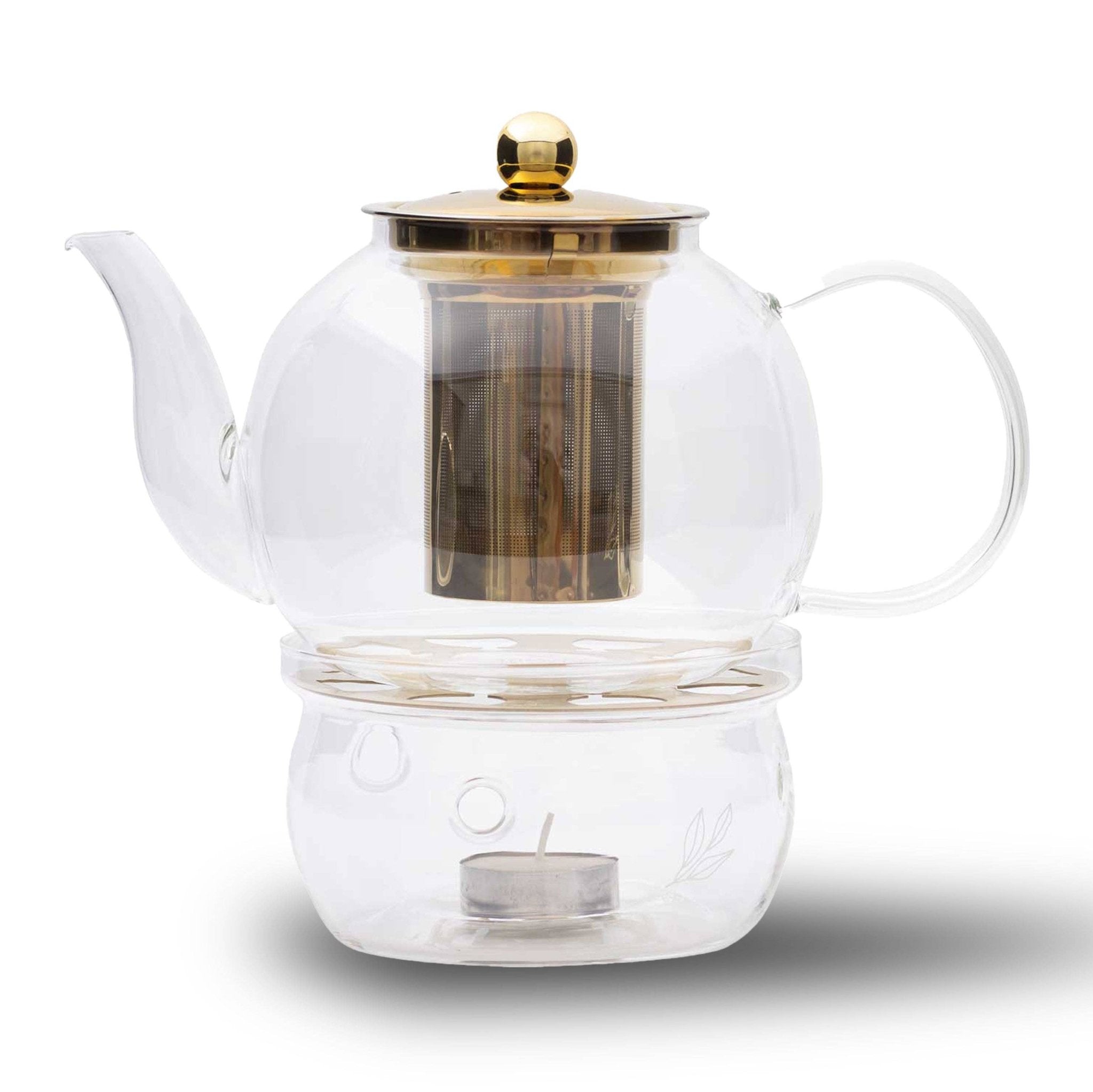 Glass & Gold Teapot Warmer - Wilde Ivy