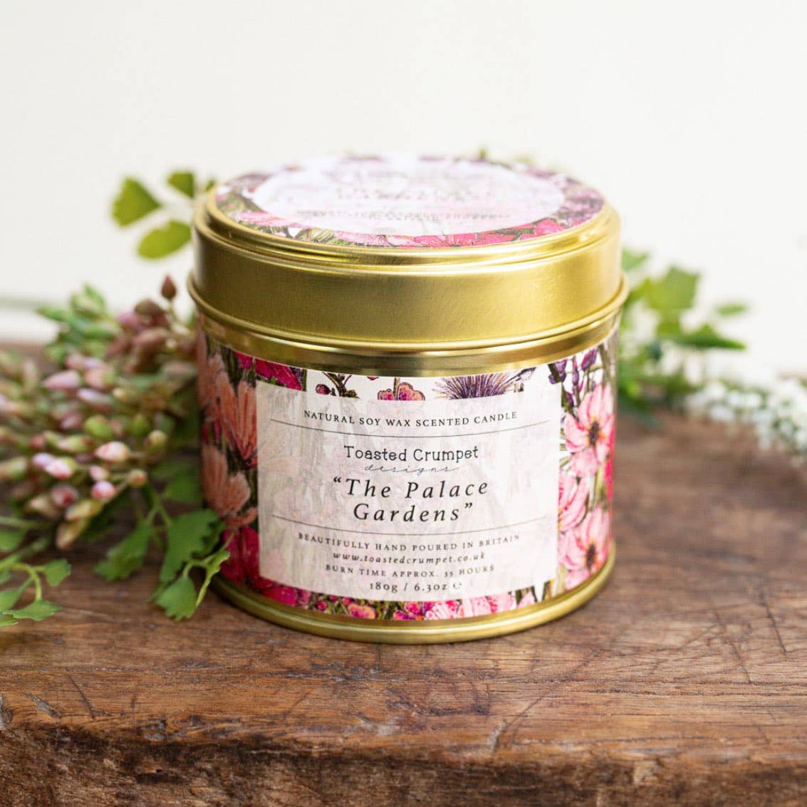 The Palace Gardens Candle in a Matt Gold Tin - Wilde Ivy